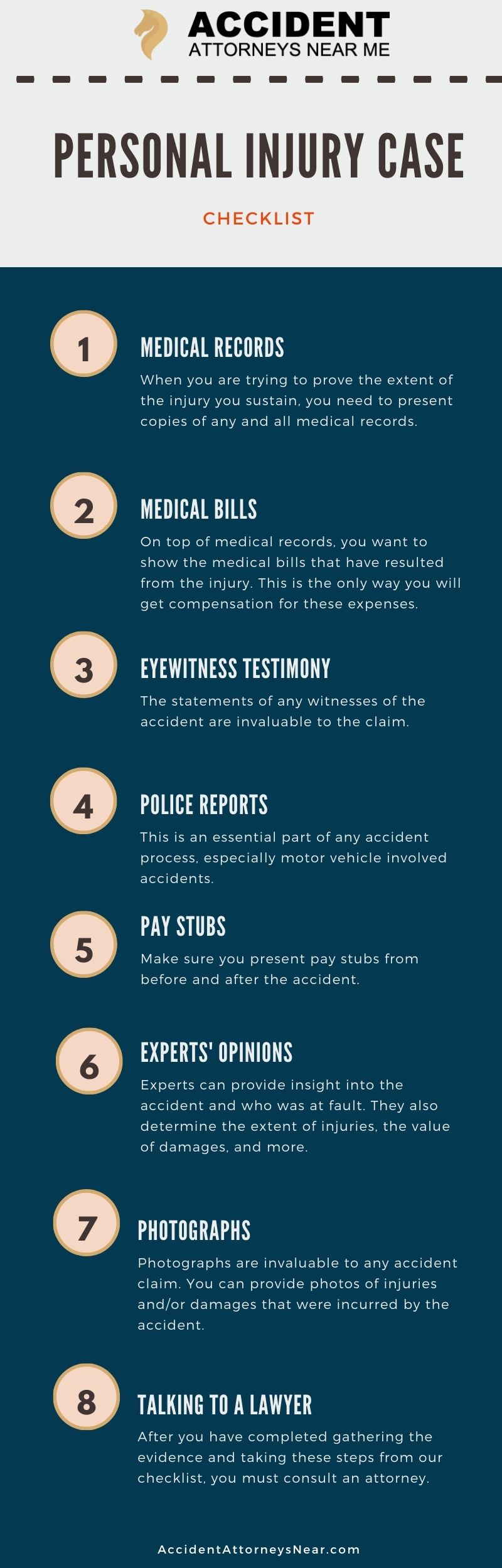 Personal injury case checklist